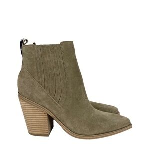 NEW Marc Fisher Carves Suede Ankle Bootie Sz. 9M Taupe